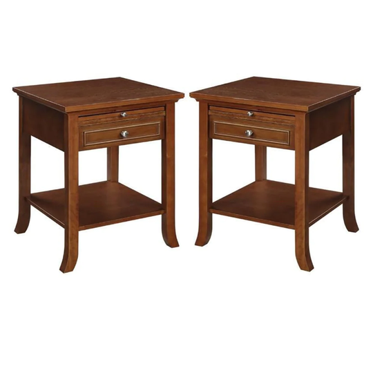 Logan End Table in Espresso Wood Finish - Set of 2 - 54 x 84