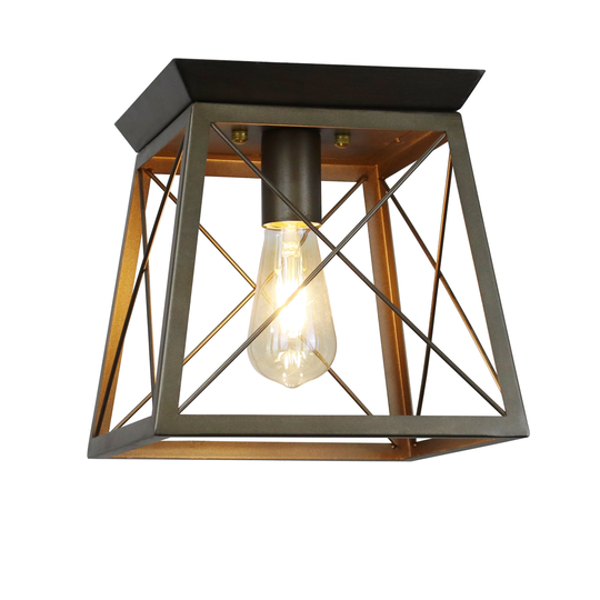 Farmhouse Two-Toned Flush Mount Fixture - Two Toned