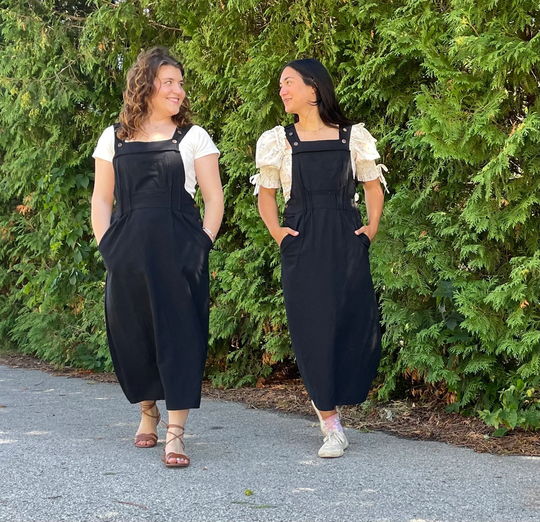 One Left, Size Small - Marilyn Maxi Long Black Bib Dress High Waist With Pin Tucks & Pencil Skirt