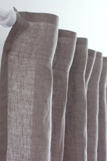 Grey Linen Curtain, Curtains For Living Room, Belgian Custom Curtain in Color, Pencil Pleat Burlap