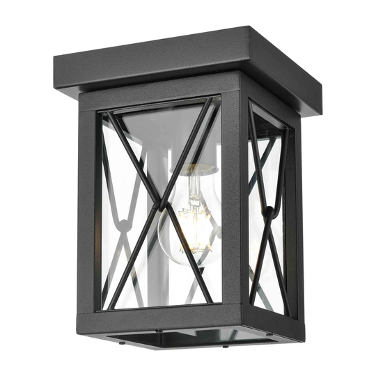 DVI DVP43374BKCL One Light Flush Mount County Fair Black w Clear - One Size