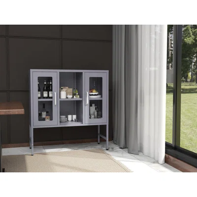 Steel Storage Cabinet,Metal Storage Cabinet With Tempered Glass Door, Display Cabinet , Locker