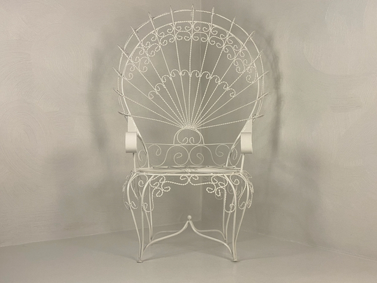 Wrought Iron Peacock Chair By Salterini, Circa 1960S - Please Ask For A Shipping Quote Before You Buy