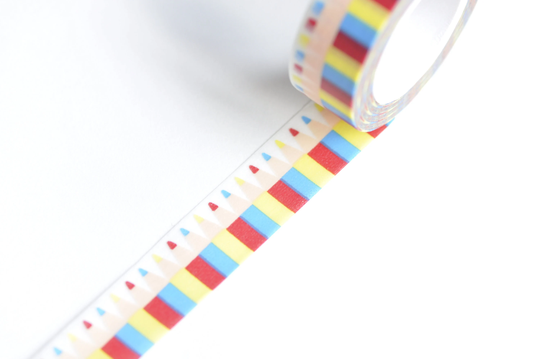 Colorful Pencil Washi Tape Stationery Masking Deco 15mm X 10 Meters A Roll