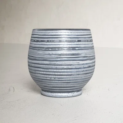 Colgate Striped Stoneware Pot Planter