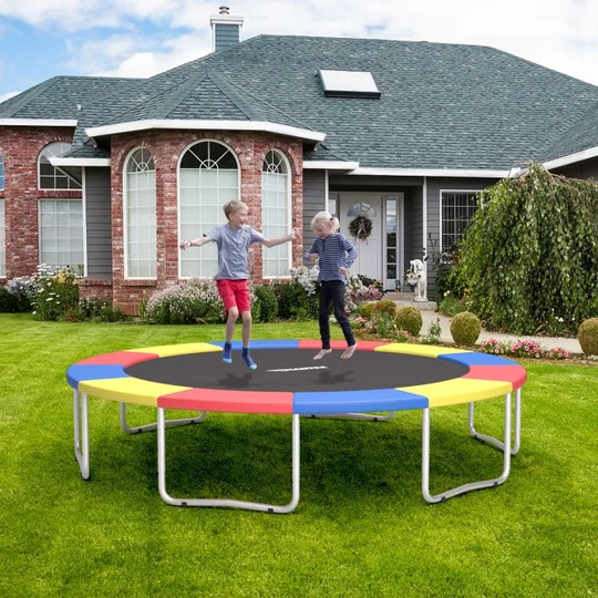 8 Feet Trampoline Spring Safety Cover without Holes-Multicolor - Colorful - 8 feet