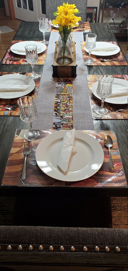 Ethiopian & Eritrean Art Table Mat, Placemats Set Of 6 | የጠረጴዛ ጨርቅ