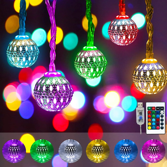 Color Changing Globe String Lights, 50LED - Standard