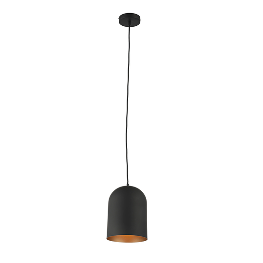 1-light Black/Gold Hanging Mini Pendant