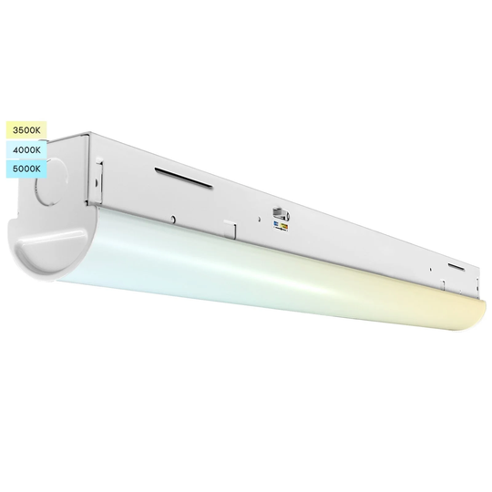 Luxrite 2FT LED Slim Shop Light, 20W, 2600 Lumens, 3 Color Selectable 3500K-5000K, Dimmable, Damp Rated, UL Listed