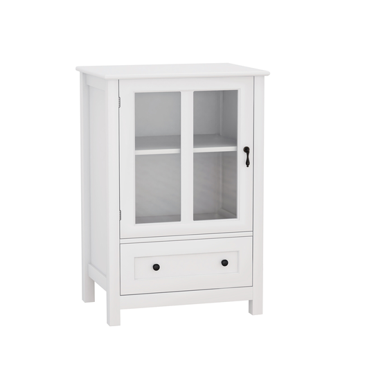 CTEX Sideboard Storage Cabinet with Drawer, Adjustable Shelf and Glass Doors