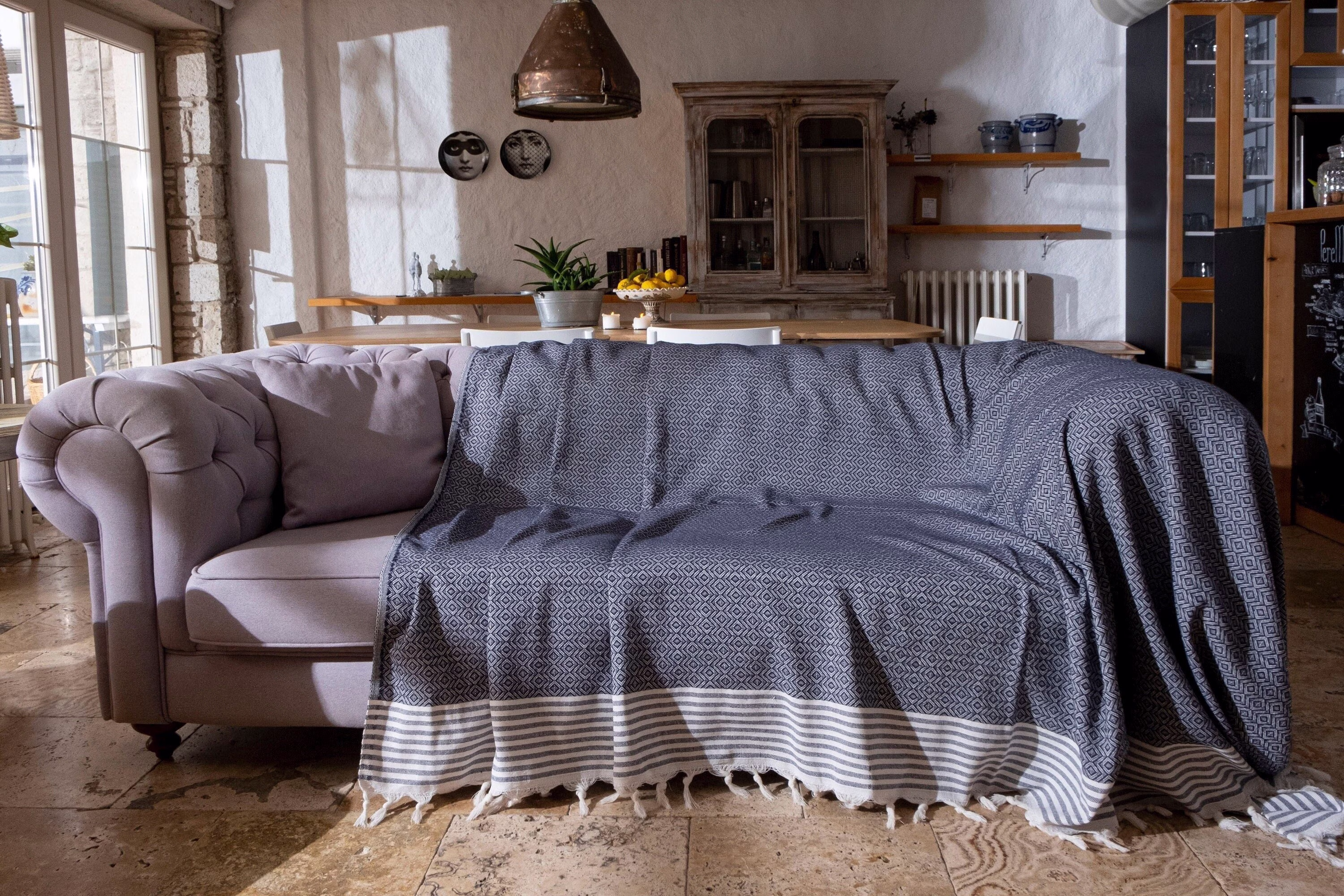 Large Sofa Throw Blanket, 125" X 70" Couch Cover New Home Gift, Gifts For Home, Housewarming Gift