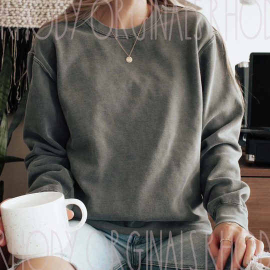 Comfort Colors Sweatshirt, Cozy Oversized Fall Sweatshirt For Women, Pepper 1566 Grey