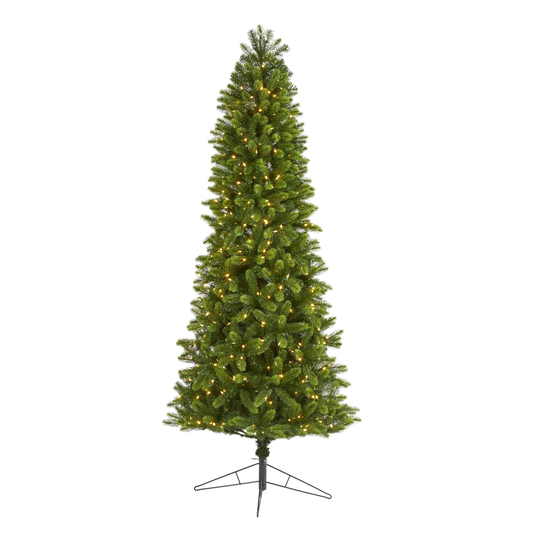 8' Slim Virginia Spruce Christmas Tree with 600 LED Lights - Green
