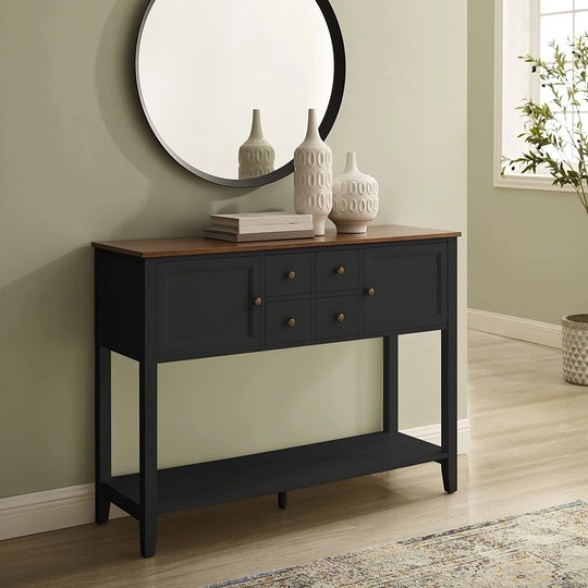 Sideboard Buffet Storage Cabinet with Drawers and Large Shelf