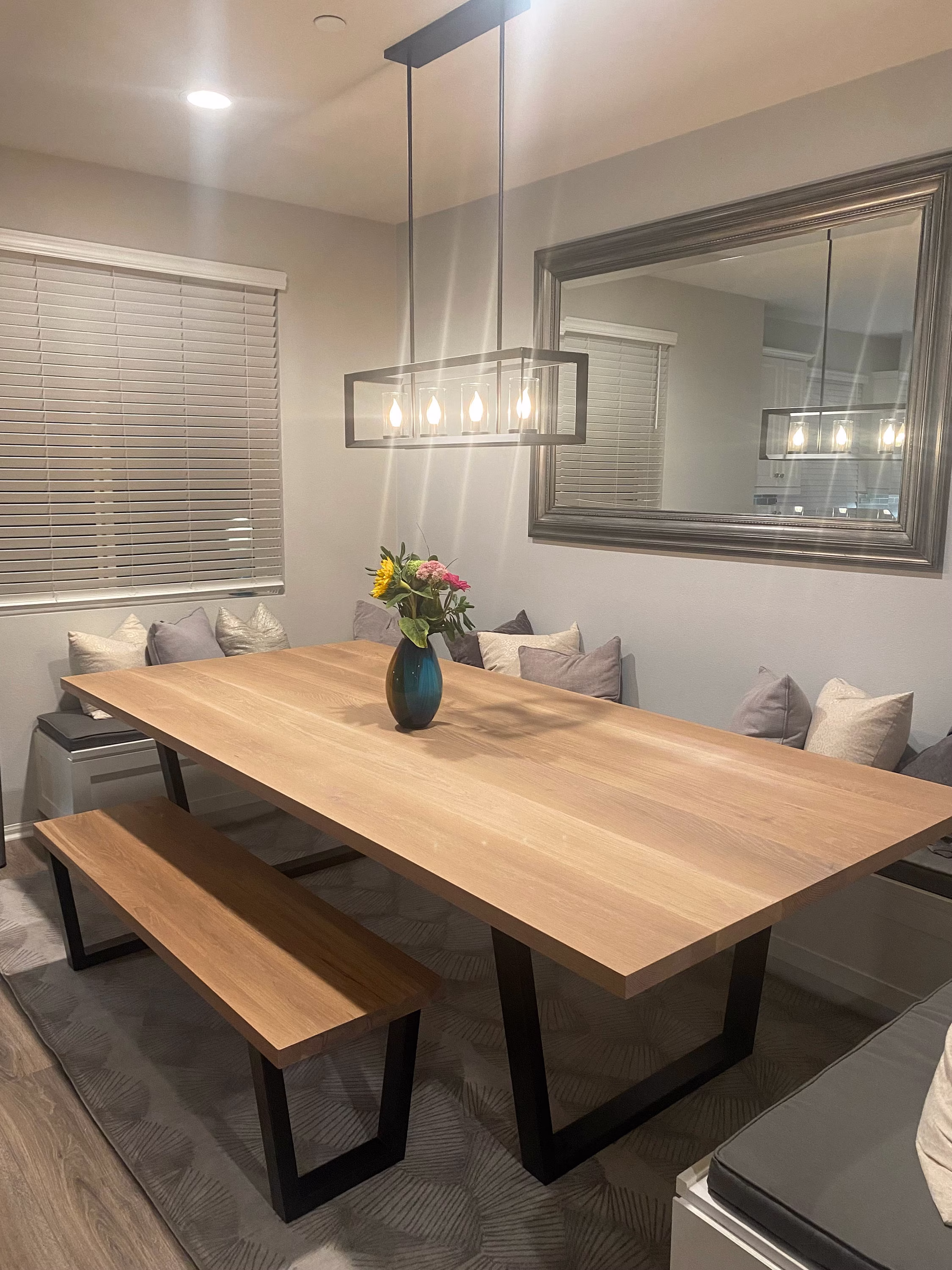 Custom White Oak Dining Table | Dine Table Top With Steel Legs Home Decor Build To Order