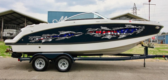 Full Color USA Flag Boat Sticker, Wrap, American Vinyl, Big Graphics, Us Decal