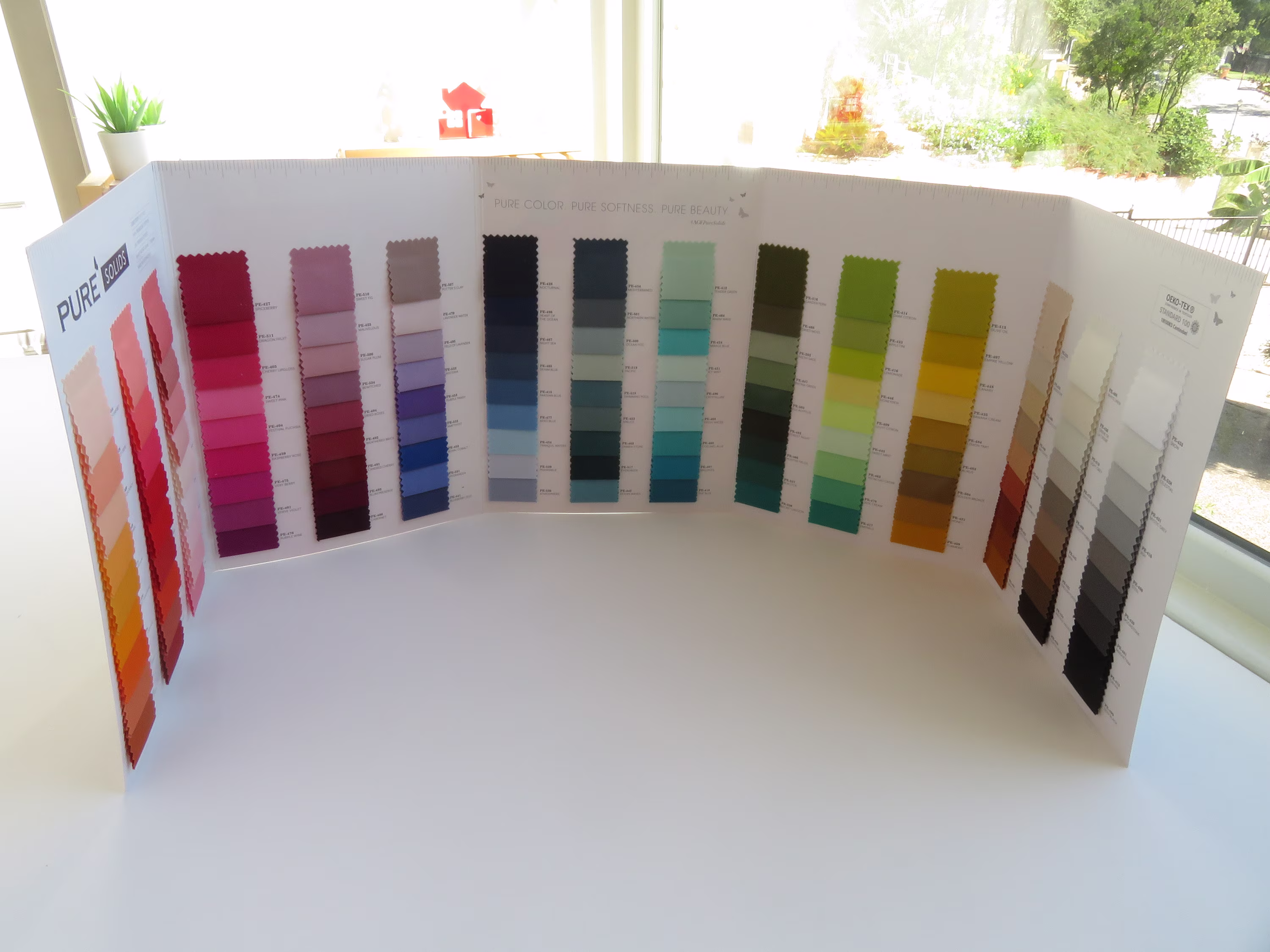 Art Gallery Fabrics Pure Solids Color Card | 100% Cotton Fabric Swatch 135 Sample Swatches | Including 15 Colors For 2021