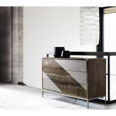 Logan Square 50" Wide 3 Drawer Pine Wood Sideboard