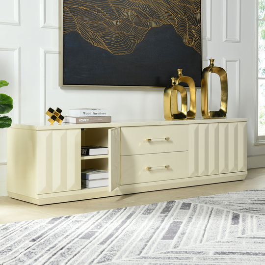 Jennifer Taylor Home Facino 71" Modern Pull-out Drawer Storage TV Stand