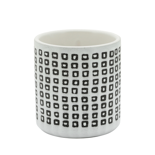 Ceramic 4" Dotted Pen Holder, Black 4"H - 3.5" x 3.5" x 4.0"