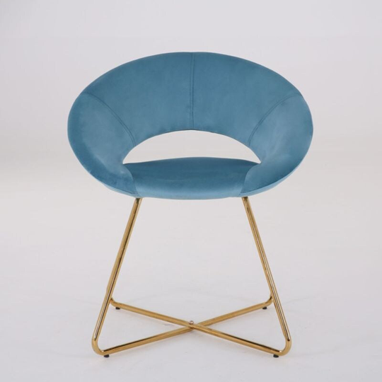 Modern velvet dining chair 1 set (gold base)