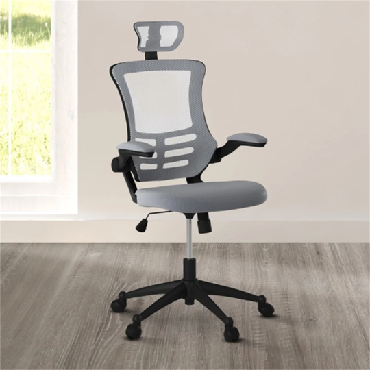 Modern Mesh Executive Office Chair with Headrest and Flip-Up Arms