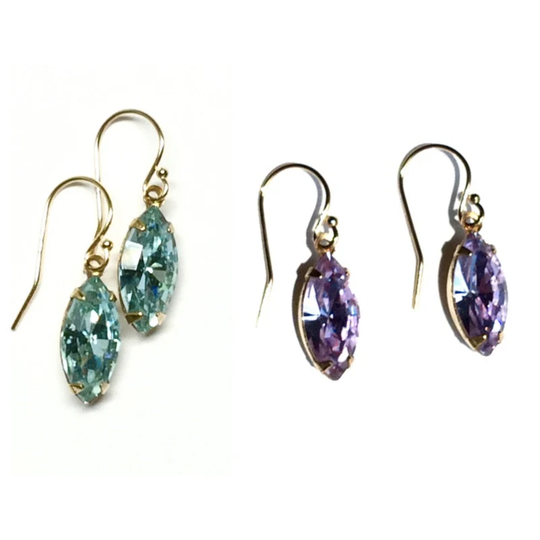 Vintage Swarovski Alexandrite Color Changing Gold Filled Earrings