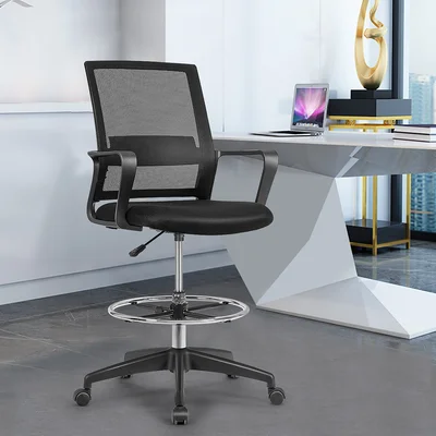 Inbox Zero Drafting Chair Tall Office Chair Adjustable Height W/footrest