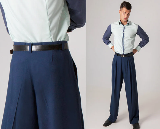 Men's Argentine Tango Pants, Men Comfortable Loose Latin Dance Trousers, Summer Casual Salsa Pants