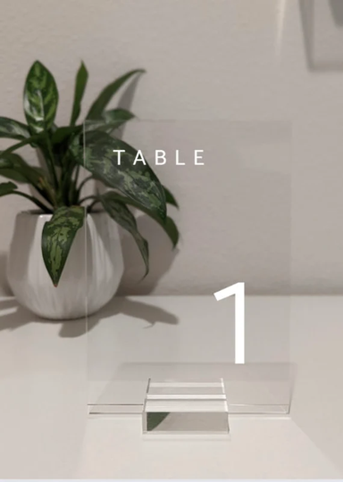 Modern Acrylic Table Numbers - Wedding Decor