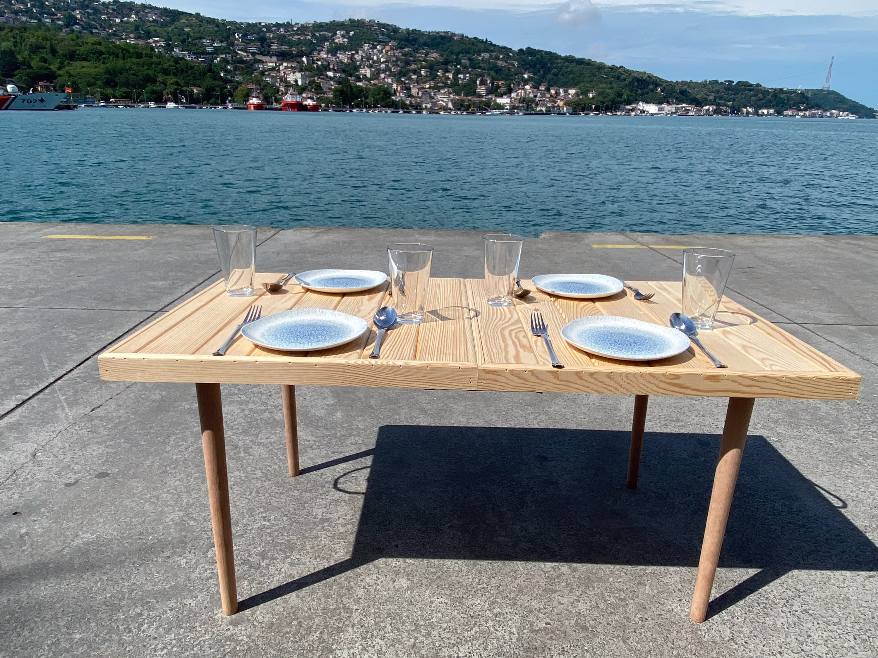 28x48 H 13 Inc, Boho Large Table, Wooden Picnic Camp, Folding Patio Foldable Table