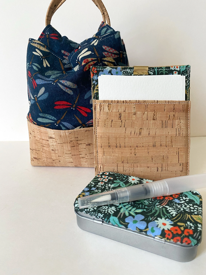 Dragonfly Watercolor Cork Travel Set