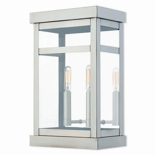 Livex Lighting 20705-91 Outdoor Wall Lantern 2 light Brushed Nickel