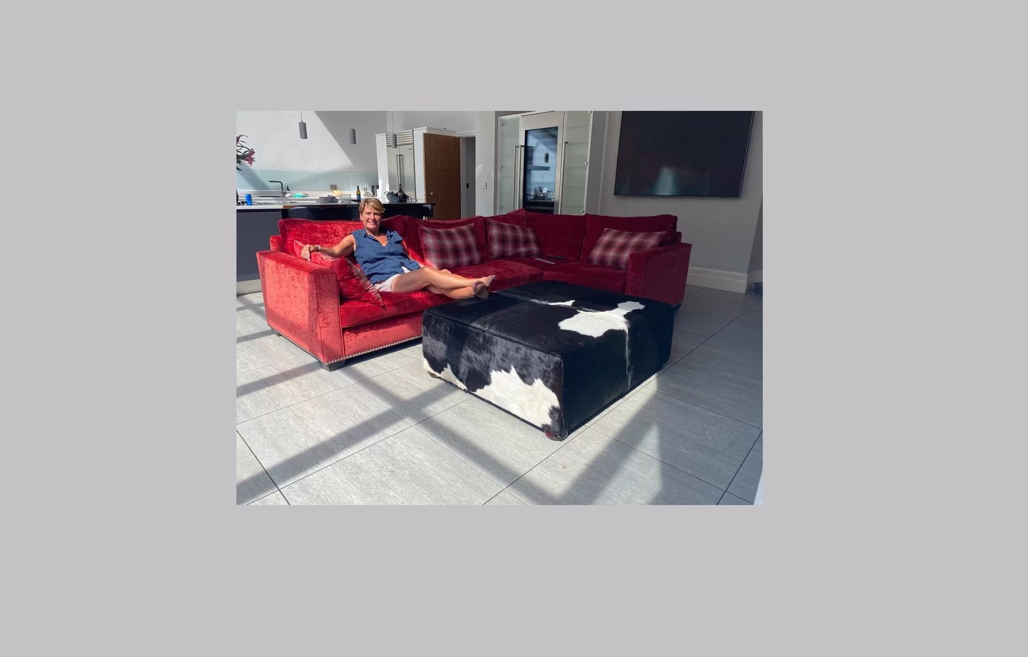 Handmade Cowhide Coffee Table, Extra Large Footstool
