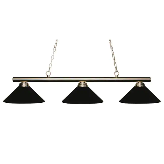 Avery Home Lighting Sharp Shooter 3-light Brushed Nickel Billiard Light