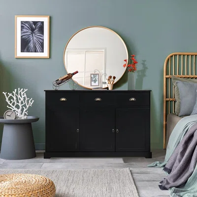 Sideboard Buffet Cabinet, Kitchen Storage Cupboard With 3 Drawers And 3 Cabinets, Adjustable Shelves Console Table For Kitchen, Ding Room, Living Room