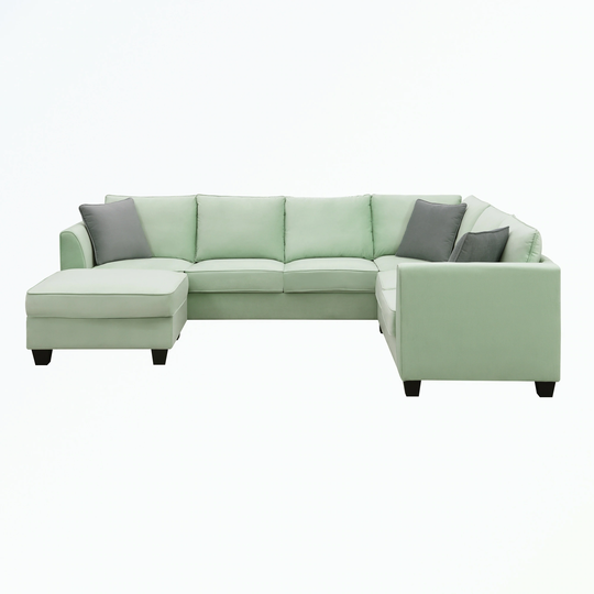 Modular Sectional Sofa with Ottoman and 3 Pillows