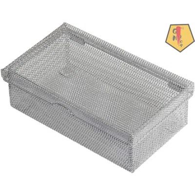 Silver Hinged Mesh Pencil Box Holder And Desktop Organizer For Office, For Markers, Pens, Erasers, School And Office Supplies