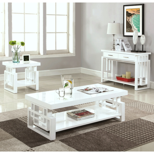Modern Design High Glossy White Living Room Table Collection