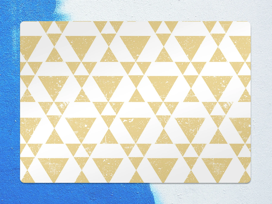 Triangles Chair Mat, Beige Splat White Vinyl Floor Geometric Protective Decorative Gift Idea