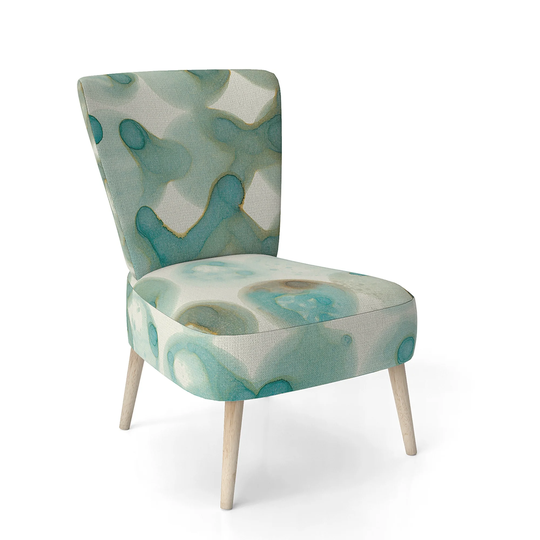 Designart 'Turquoise Watercolor Geometrical I' Upholstered Modern Accent Chair