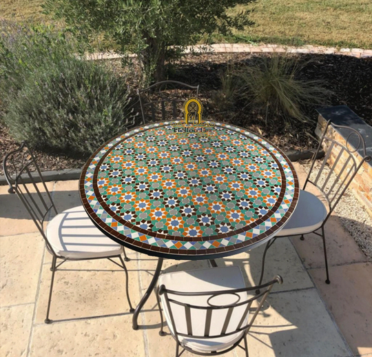Round Coffee Table, Mosaic Table, Unique For Outdoor, Handmade Furniture By Helloofez