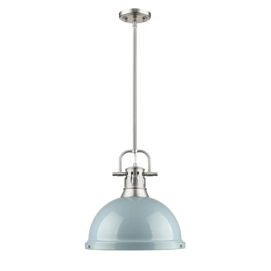 Golden Lighting Duncan Seafoam/Silvertone Steel 1-light Pendant Fixture