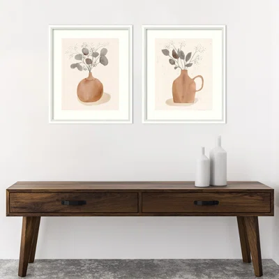 La Plantas (Floral Vases) - set of 2 by Victoria Barnes Framed Wall Art Prints