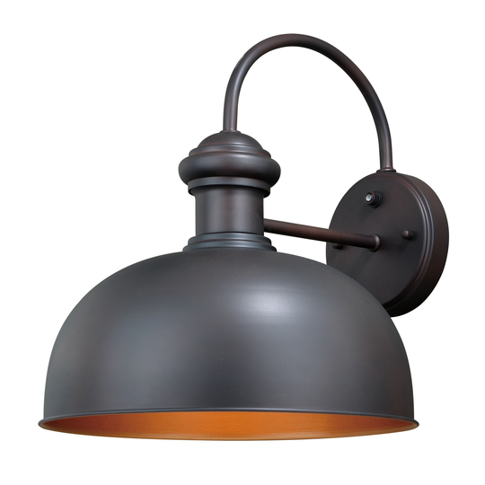 Franklin 1 Light Dusk to Dawn Farmhouse Barn Dome Outdoor Wall Lantern