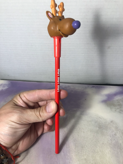 Vintage Russ Reindeer Pencil Collectible Hallmark Topper - Cool 90's/Nostalgia