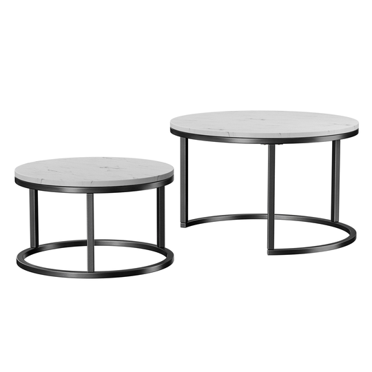 Modern Round Table Top & Square Shelfcoffee Table With Storage, Golden Metal Frame With Marble Color Top-31.5"