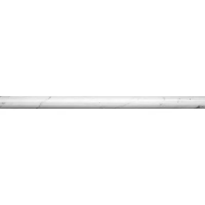 12" x 0.6" Polished Marble Pencil Liner Tile Trim in White