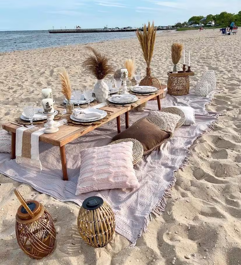 71 Inc-28 Inc Table, Thanksgiving Decor, Picnic Folding Table, Boho, Wood, Wood Table, Portable Table, Boho